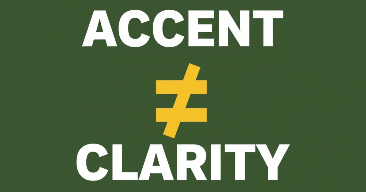 Comparison diagram showing accent versus clarity in TOEFL Speaking scoring
